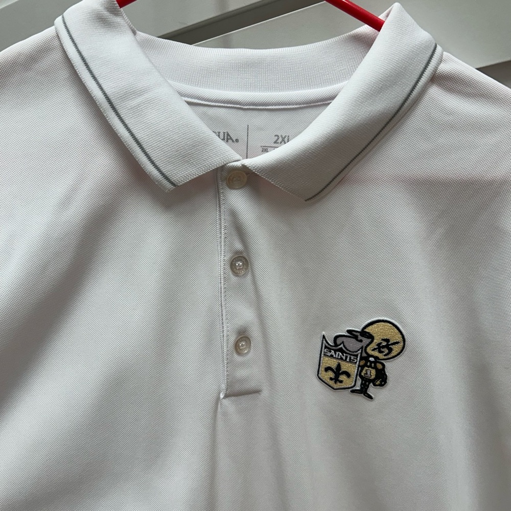 Antigua White Polo Shirt with Saints Logo XXL